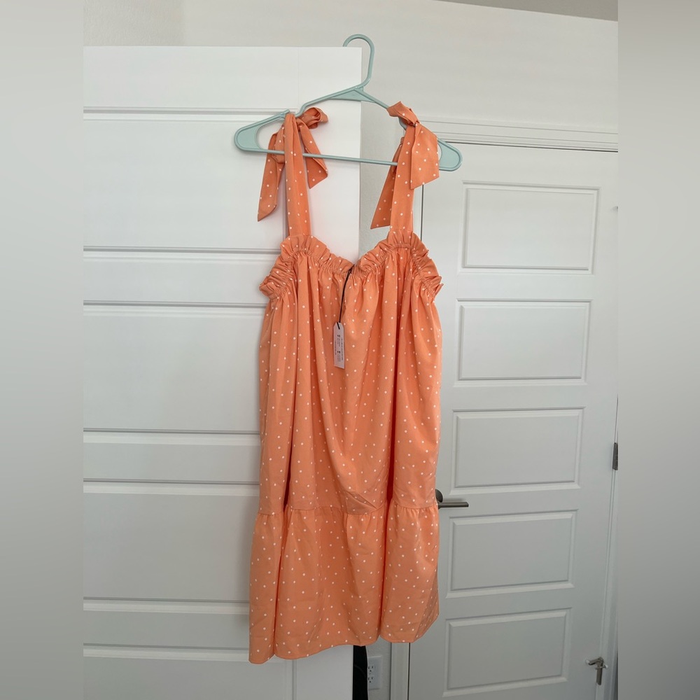 Javier Polka Dot Ruffle Tie Dress